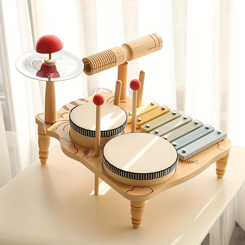 instruments musique montessori bois naturel sûr bébé percussions