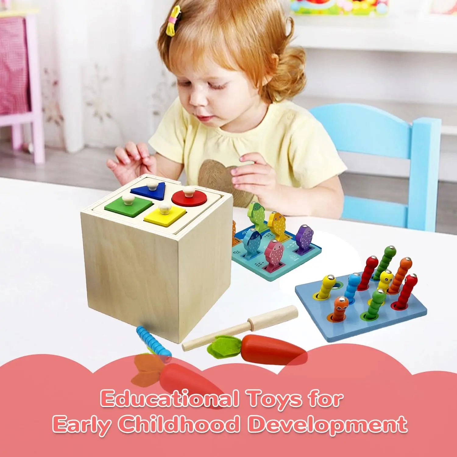 jouet montessori bois 4 en 1 tri couleurs coordination 3-6 ans