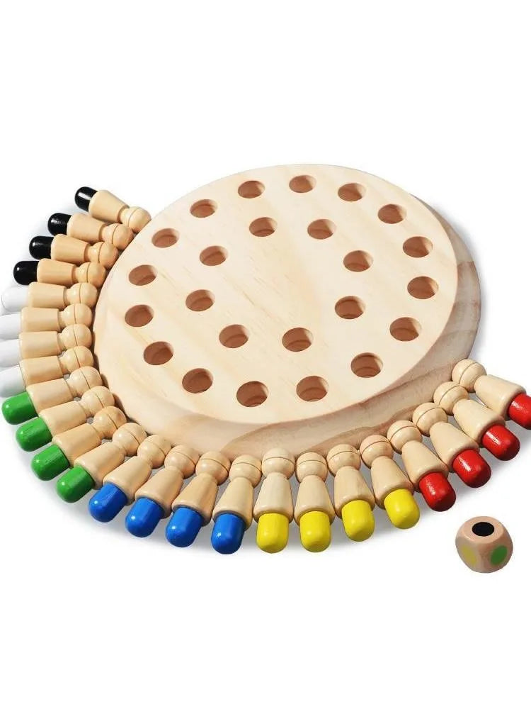 Jeu Memory et Échecs Montessori – Mémoire, Stratégie et Couleurs en Famille