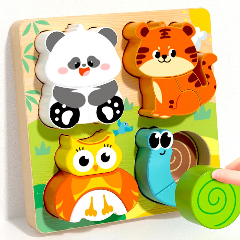 puzzle animaux montessori bois naturel certifié CE 2-5 ans