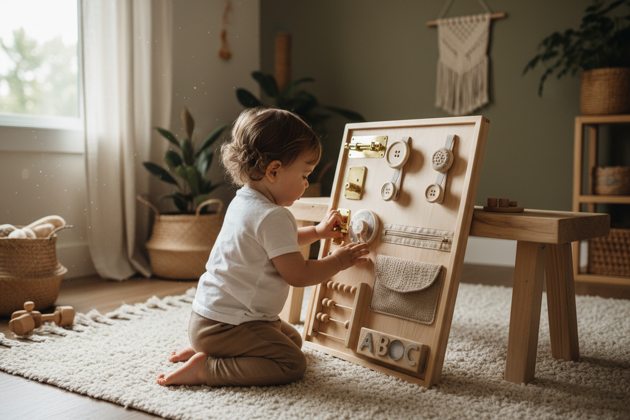 Tableau d'Activités Montessori – L'Éveil Sensoriel Dès la Naissance